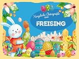mrdeco Metall Schild 30x40cm gewölbt Ostern Ostergrüße FREISING Blechschild