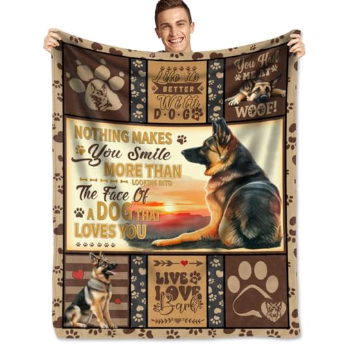 German Shepherd Blanket for Boys Girls, German Shepherd Gifts for Dog Lover,Paw Blanket for Dogs Super Soft Cozy Pet Dog Blanket German Shorthair Pointer Blanket Gift for Dog Lover 60x80 inch