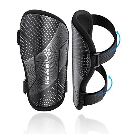 AIRSFISH Soccer Shin Guards - Kids/Youth, CE Certified, Black, Small - High Impact Resistant, Breathable, Comfortable, 1 Pair, 4 Sizes
