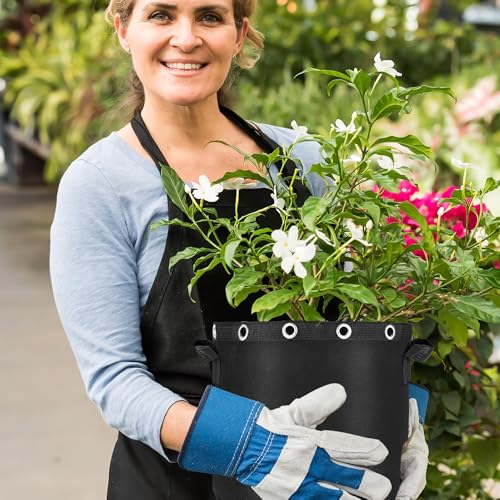 Zouway 5X Pflanzsack 60L aus Vliesstoff, Pflanzsäcke für Niedrigstress Pflanzentraining, Wiederverwendbarer Pflanzkübel, Stofftopf für Balkon Terrasse Gewächshaus & Garten (60L)