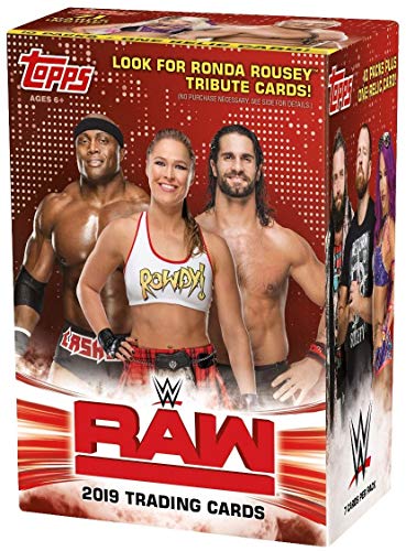 Wrestling Cards 2019 Topps WWE Raw Value Box- Featuring Ronda Rousey Tribute Cards, Multicolor, Model:887521080335