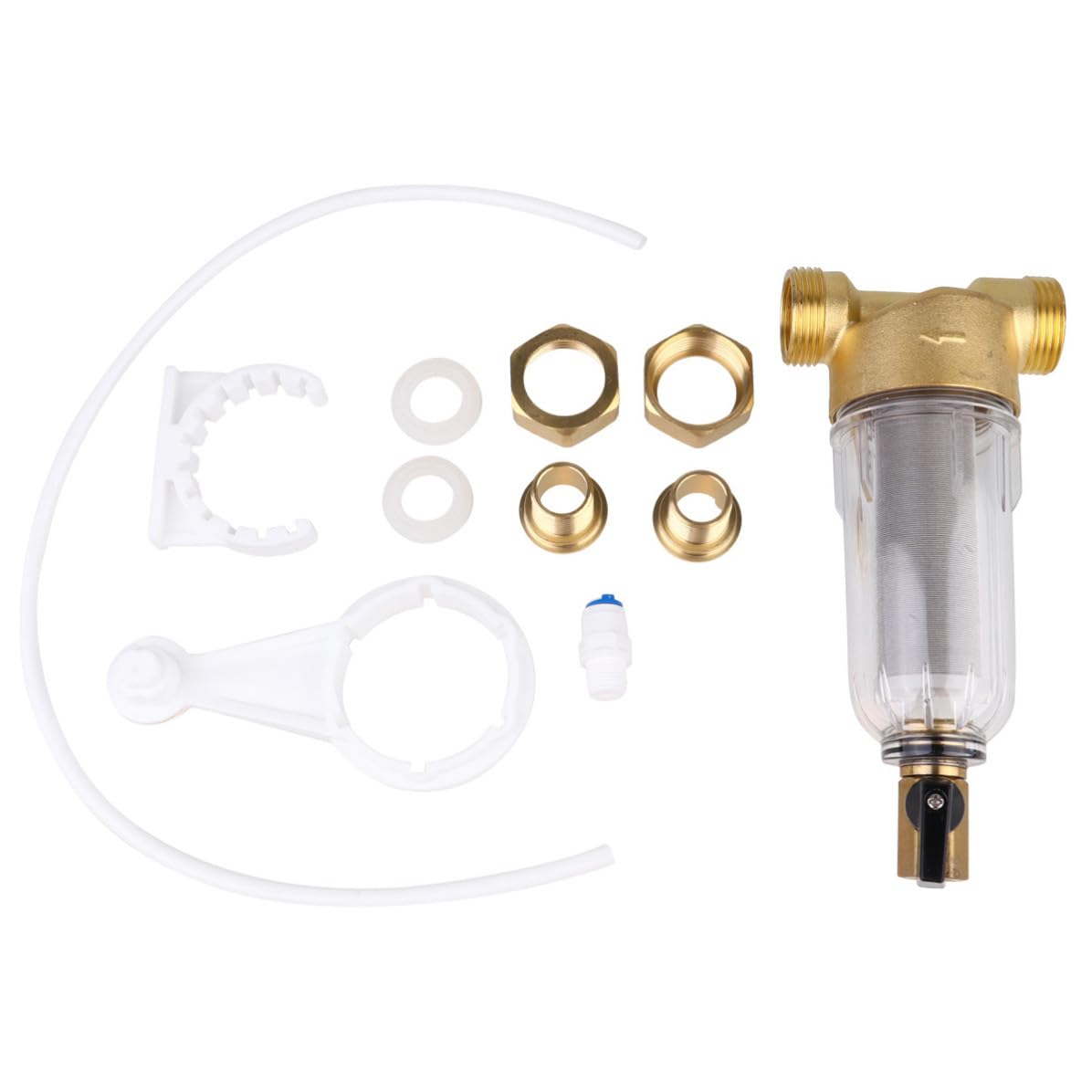 Filtro Frontal del Grifo Descalcificador de Agua 189l/h Dorado