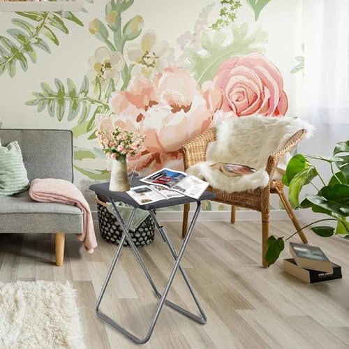 Image of Garden 4 you Folding TV Tray Table TV Dinner Trays Tables for Eating,Stable Tv Trays Table 25In, Folding Tray Side Table, Foldable Snack Tables for Bed & Sofa, 15 x 18.9 x 26 in (Grey,2PC)
