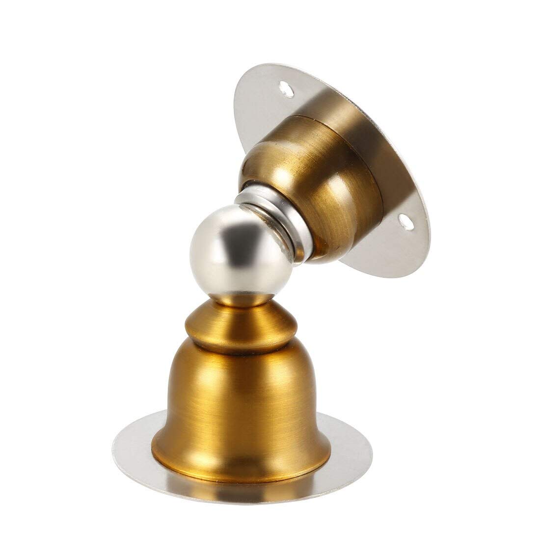3pcs Magnetic Door Stopper Stainless Steel Stop Catch Holder with Screws Yellow Bronze Tone
