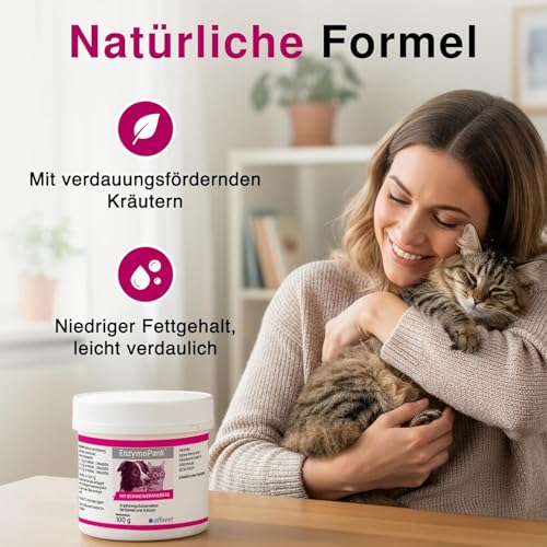 alfavet EnzymoPank 100 g – Pulver zur Unterstützung der Verdauung – Enzyme aus Schweinepankreas - Ergänzungsfuttermittel für Hunde & Katzen