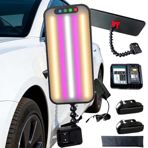 Luz Pdr Mejorada (46×22cm),Herramienta De ReparacióN De Abolladuras Sin Pintura (2026),Reflector CarroceríA,5 colores Luces Led Prueba Potentes,Cable AlimentacióN 5m,Protector Soporte B