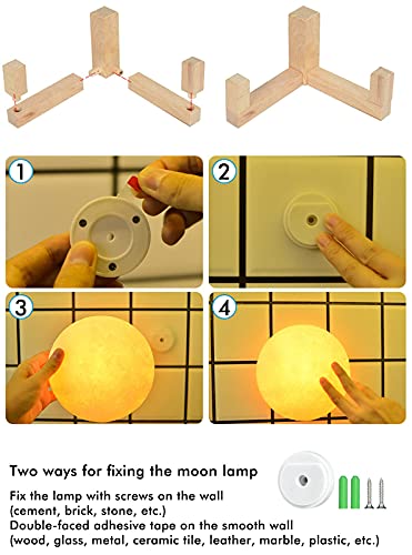 Moon Lamp, Wall-Mounted Kids Night Light, 2021 Upgraded 5.96 Inch 18 Colors Sliding /Remote Control Moon Light With Unique Stand, Timing, Usb Rechargeable, Wall Light Moon Decor, Best Gift #TOP7