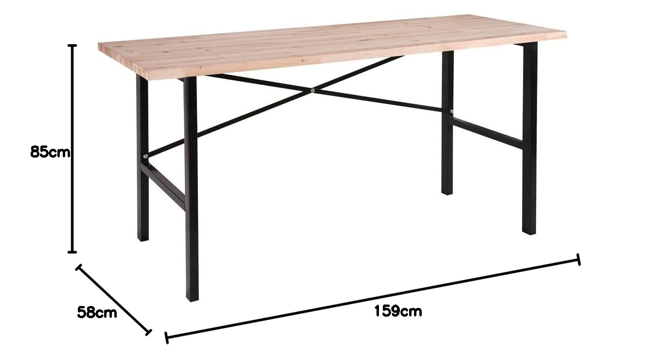 rikta Werkbank | Werktisch | ca. 159x85x58 cm (BxHxT) | Belastbarkeit 200 kg | Holz-Arbeitsplatte