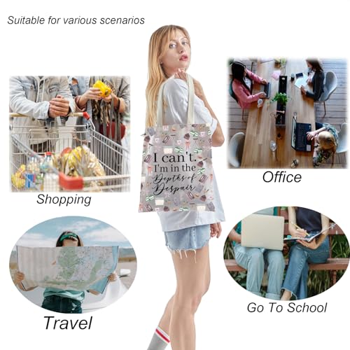 TSOTMO Book Merch Gift Reader Reading Book Lovers Bookish Tote Bag (DESPAIR)4