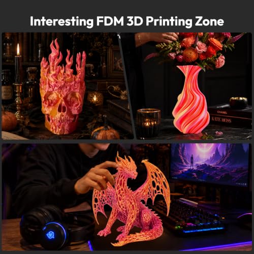 Image of AMOLEN 3D Printer Filament Silk Filament 1.75mm Dual Color Red-Gold 200g