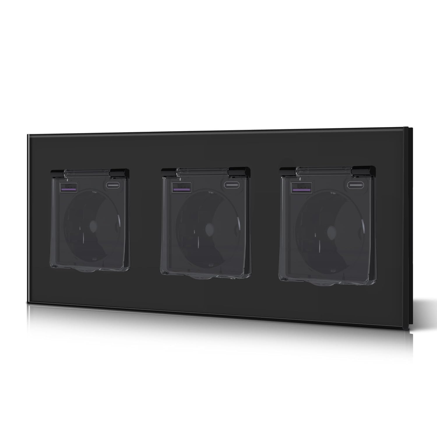BSEED Enchufe Pared con 20W USB y Tipo C,Enchufe USB C de Cristal,Carga Rápida,3 en 1，Fácil Instalación,1 Enchufe,86mm Blanco — view 20