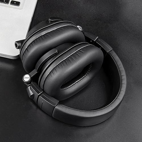 Image of SOULWIT Earpads Replacement for Audio Technica ATH M50X M50XBT M50RD M40X M30X M20X MSR7 SX1 Monitor Headphones, Ear Pads Cushions with Softer Protein Leather, High-Density Memory Foam - Black