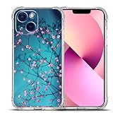 Beaucov iPhone 12 Pro Max Case, Plum Blossom Flower Drop Protection Shockproof Case TPU Full Body Pr