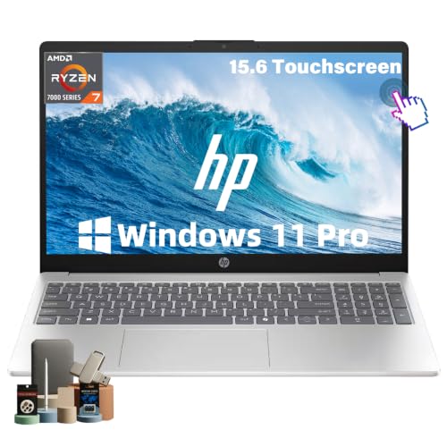 Image of HP 15.6 inch FHD Touchscreen Laptop, 32GB RAM, 1TB SSD, AMD Ryzen 7 7730U | AMD Radeon, Copilot AI Key, WiFi 6 & BT, Fast Charge, Numeric Keypad, Windows 11 Pro, Portable Laptop for Business & Study