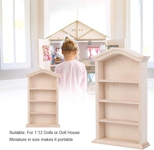 Miniatura 3 de Estantería de casa de muñecas, 1:12 modelo de estantería de madera para muñecas, muebles, accesorios para casa de muñecas Sportinggoods (estantería?