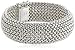 Sterling Silver Italian Rhodium Plated Bombay Mesh Bracelet