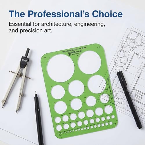 Image of Alvin, Circle Guide Template, 44 Circles, 7 inches x 9.25 inches x .030 inches
