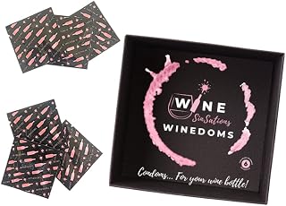 The Original WS WINEDOMS - Condoms For Your Wine Bottle & Other Cap-less Bottles! - SINfully Smart- Wine Preserver - Spill-Proof - Waterproof- Screw The Cork- Use a WINEDOM!