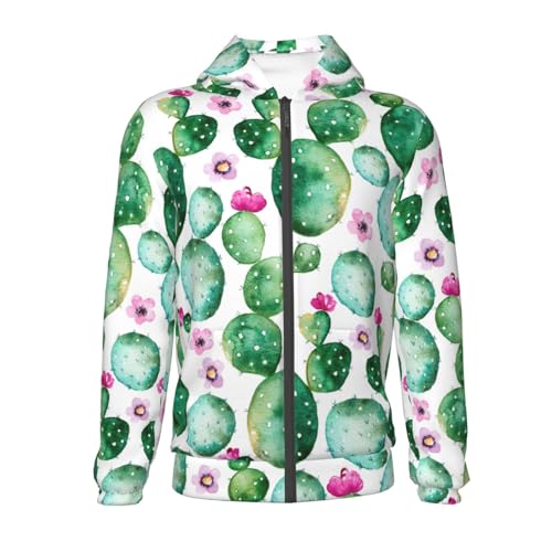 Cactus Plants Kid Hoodies Boys Zip Up Sweatshirts Girls Pullover with Pocket2