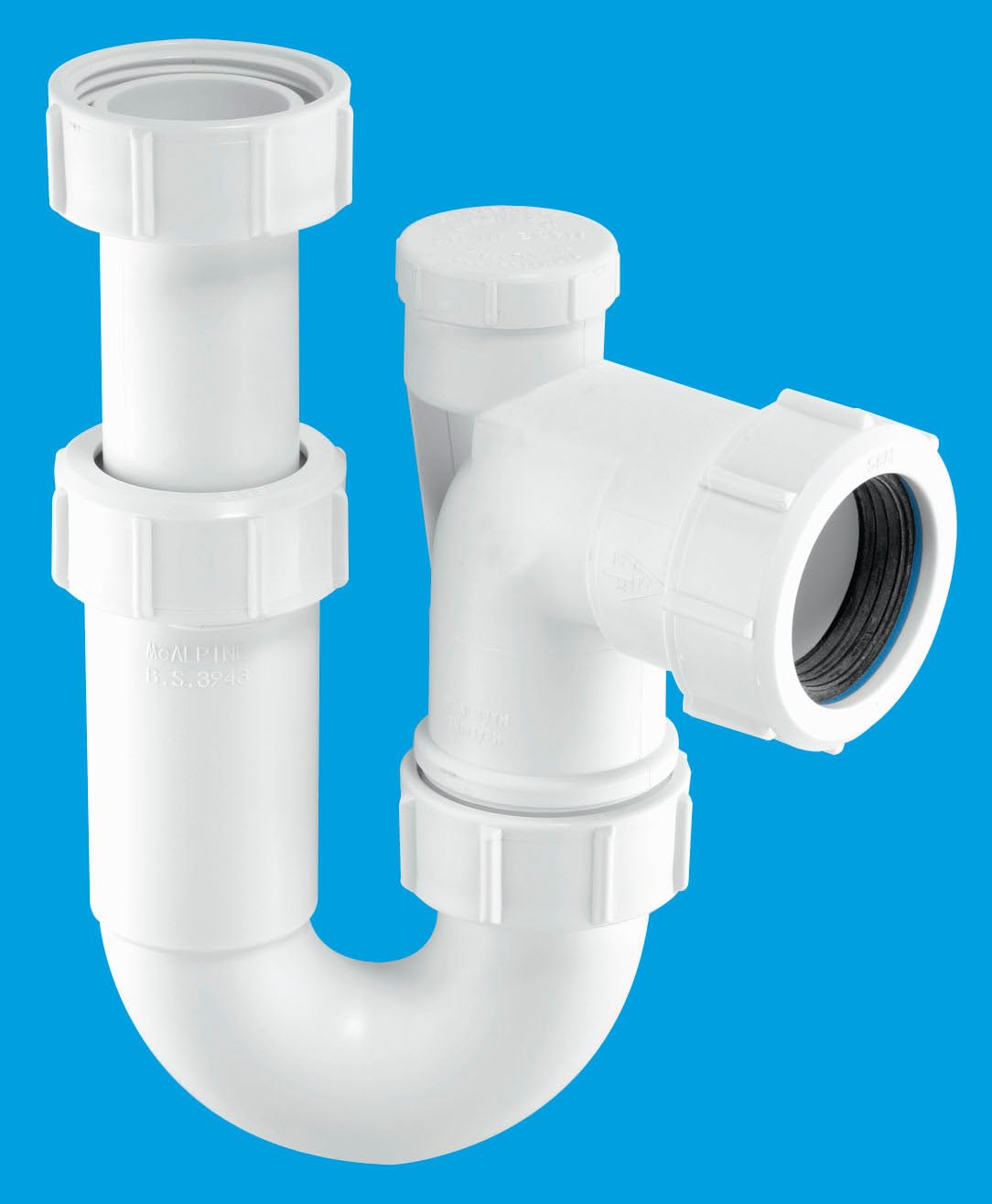 McAlpine 1½" Adjustable Inlet Tubular Swivel Anti-Syphon 'P' Trap ASC10V
