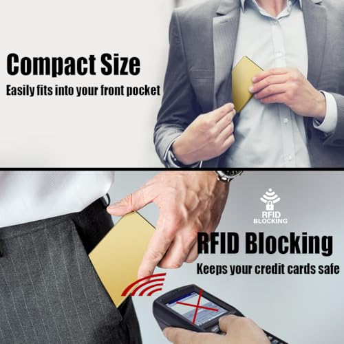 Image of FurArt Slim Minimalist Wallet RFID Credit Card Holder for Men | slim minimalist compact rfid id window thin