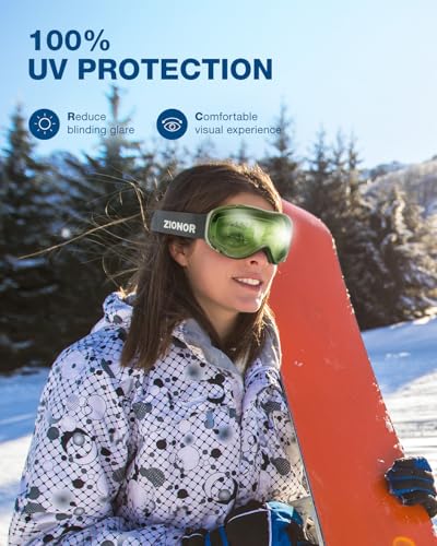 ZIONOR Lagopus Ski Snowboard Goggles UV Protection Anti fog Snow Goggles for Men Women Adult Youth - Thumbnail 4