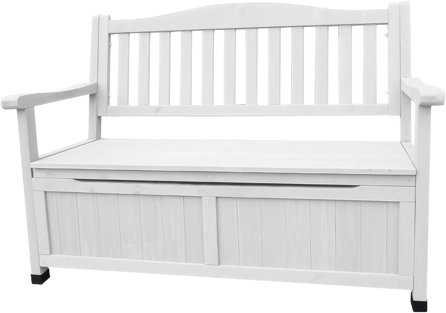 55 Gallon Outdoor Storage Bench, Outdoor Bench for Garden with Armrest, Park Bench for 1-3 Adult for Yard, Front Porch, Max Load 660 LBS(Blue)