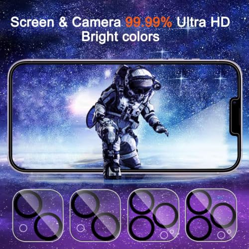 Image of Ferilinso 3 Pack Privacy Screen Protector for iPhone 14 Plus /13 Pro Max | 9H+ Tempered Glass, Military-Grade Shatterproof, HD, Case Friendly, Easy Installation Bubble Free, with Camera Lens Protector