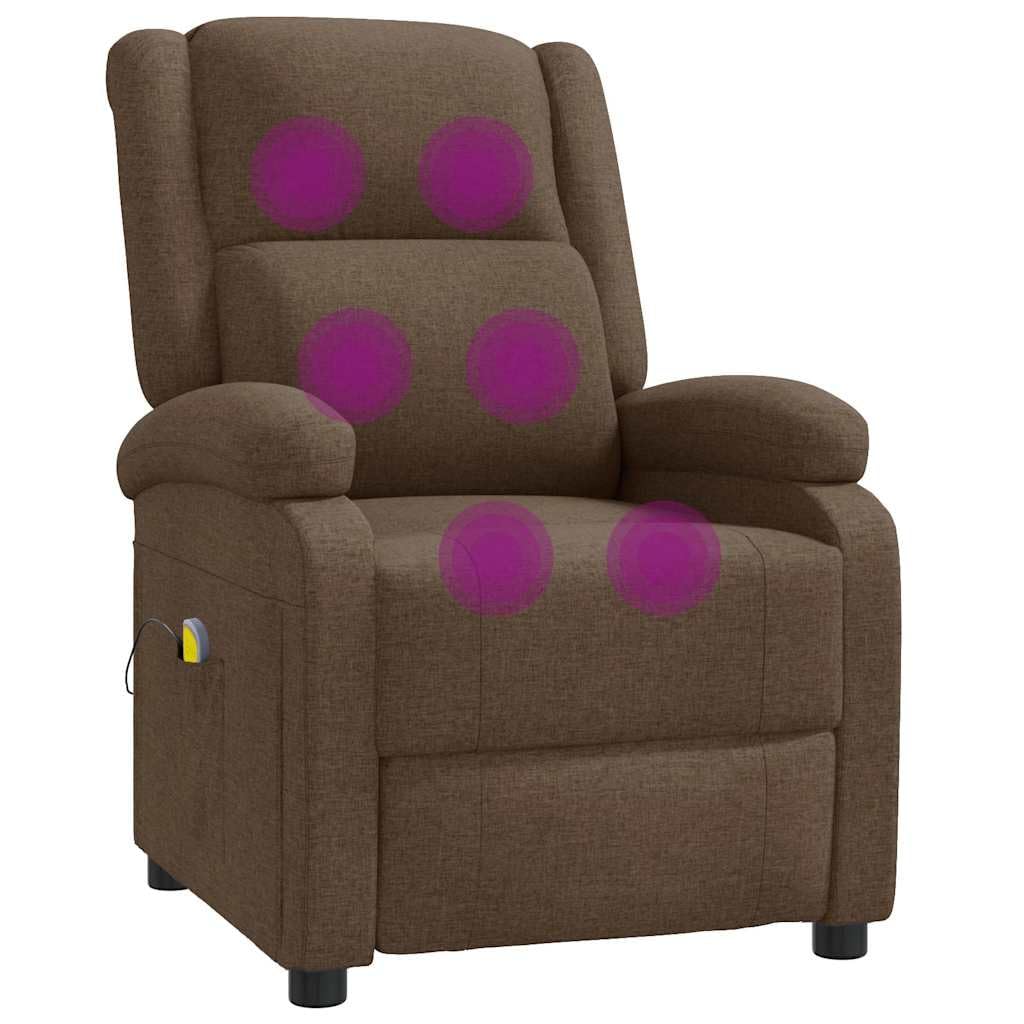 Massagesessel Braun aus Stoff