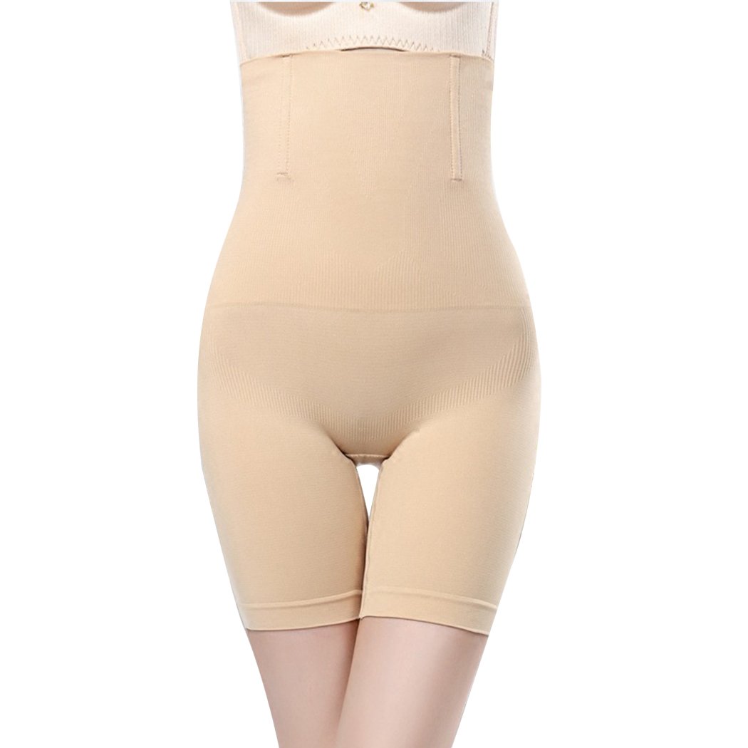 Women's Cotton Spandex Seamless Butt Lifter High-Waist Tummy Control Mid-Thigh Shorts Shapewear,Beige-image-16