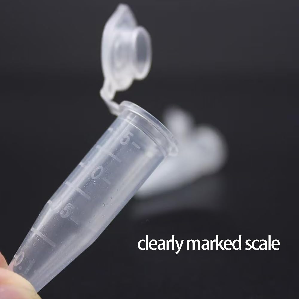 Lot de 300 Tubes à Centrifuger de 1,5 ml Micro Tube à Centrifuger en Plastique Conique Microtube Transparent pour Laboratoires et Expériences Biologiques