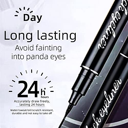 Erinde 6Pcs Liquid Eyeliner Pencil, Ultra Precise Grip Precision Felt Eyeliner, Waterproof, Quick-Drying & Smudge Resistant Magic Black Liquid Eyeliner Pen For Cat Eye Liner Makeup #TOP6