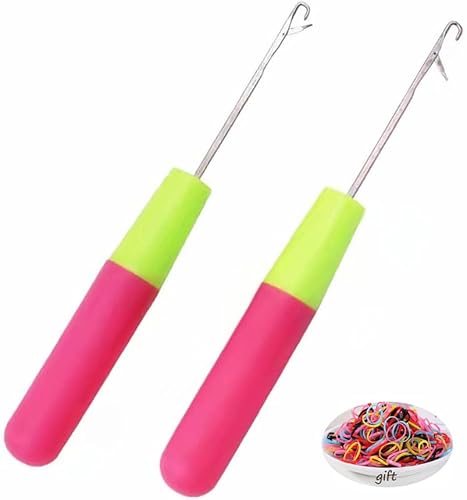 Miniatura 1 de Anbuwei Ganchos de ganchillo para cabello, 2 agujas de ganchillo, herramienta de gancho para trenzas de ganchillo, extensión de cabello