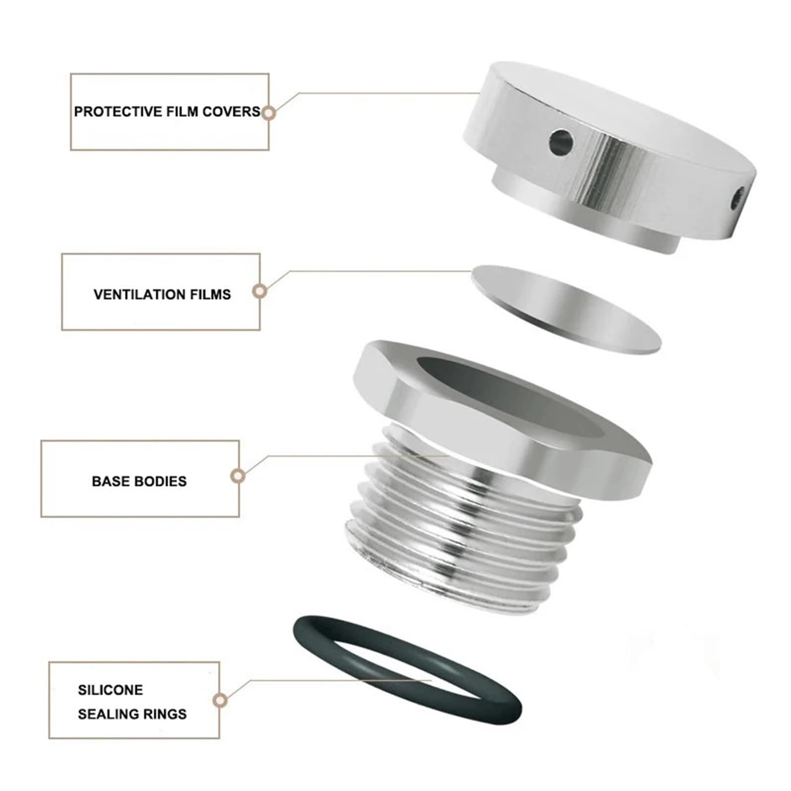 Válvula De Ventilación Impermeable Aluminio M5 M6 M8 M10 M12 M16 M20