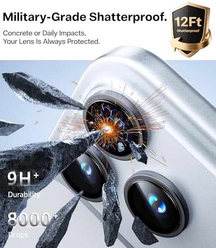 Image of TORRAS 3-Year Ultimate Durability for iPhone 17 Pro Max /17 Pro Camera Lens Protector-1:1 Invisible Fit & Ultra Clarity, Military-Grade 9H+ Aerospace Glass Anti-Scratch Easy Installation,Gray