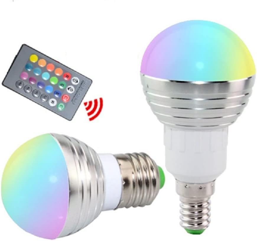 Indoor Lighting 50PCS AC85-110V E27 E14 LED RGBBulb Lamp 5W LED RGB Spotlight Dimmable Magic Holiday RGB Lighting+IR Remote Control 16 Colors