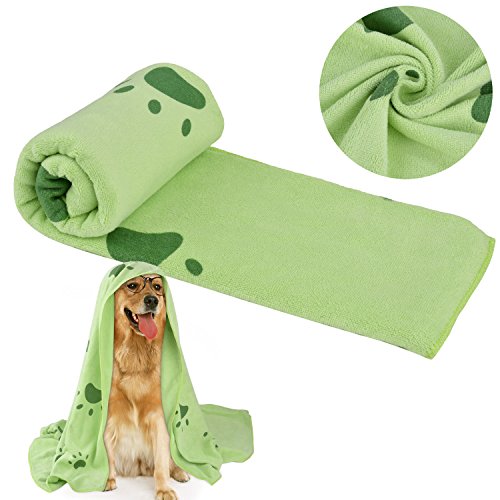 Toalha de banho Legendog para animais de estimação, toalha seca, pegada ultra absorvente para cães e