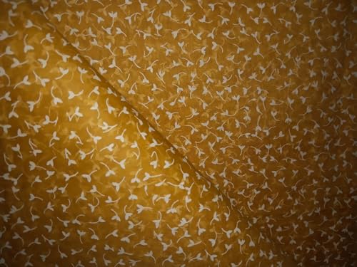 Tissu coton organdi moutarde 111cm de large en coupon unique de 2,3m pour habillement