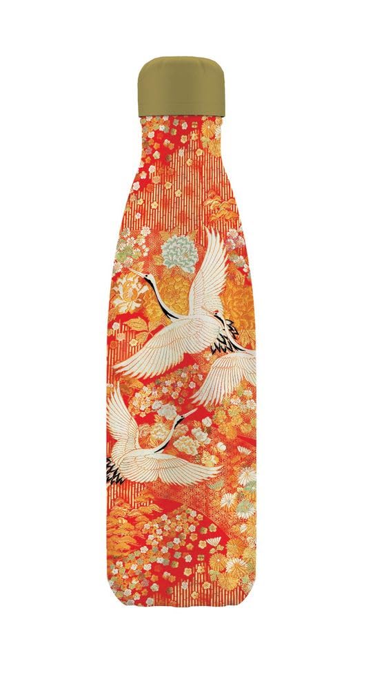 Museums & Galleries Insulated Drinks Bottle - V&A Design - Artistic Kimono Cranes Japanese Design - 500ml Stainless Steel Bottle