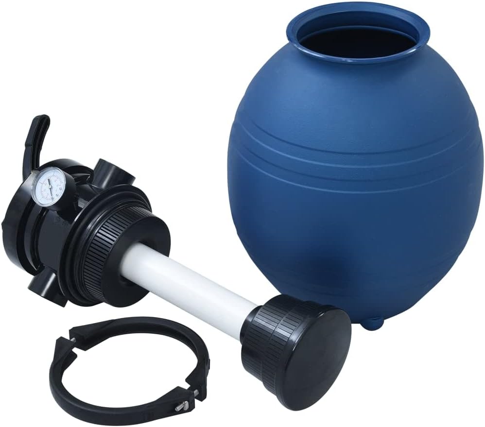 YAFF Pool Sand Filter with 4 Position Valve Blue 11.8" (11.066lbs)