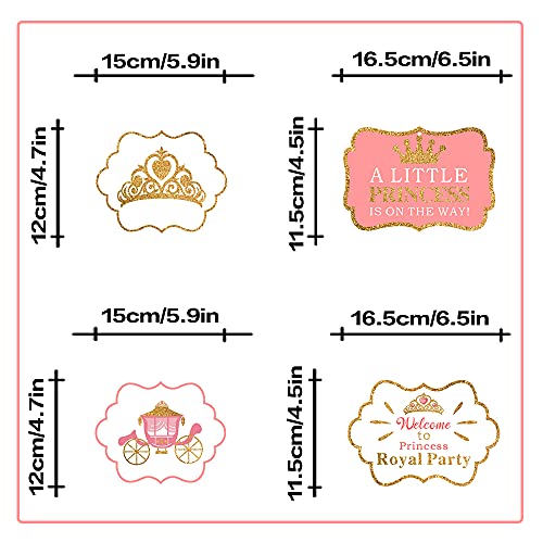 Lingteer A Little Princess Royal Crown Pink Swirls Streamers - 12 Pcs Princess Baby Girl Birthday Shower Party Decorations Gift Sign. #TOP1