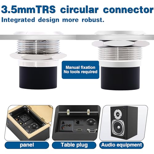 Adaptador TRS de 1/8 hembra Duttek para empotrar en paneles de audio doméstico 2