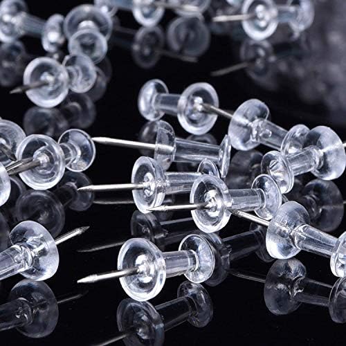 Clear Map | Push Pins | Clear Thumb Tacks |Pack of 500 for Noticeboards and Corkboards and Pin Arts.