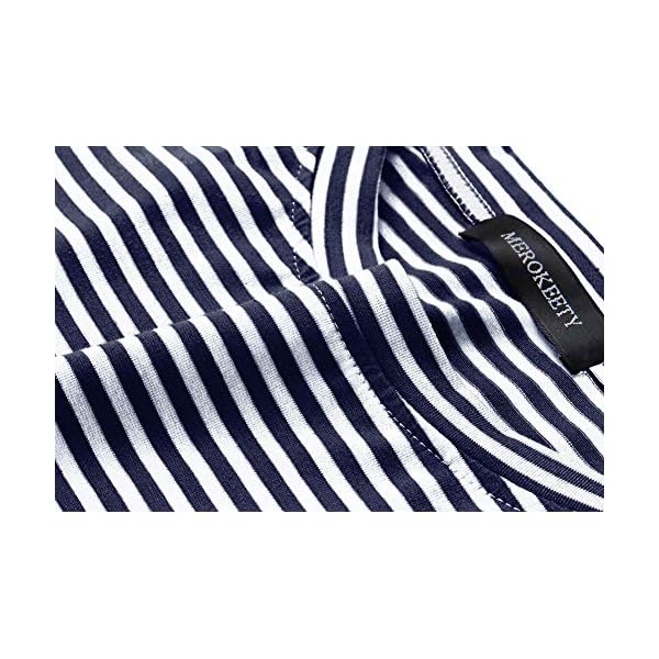 MEROKEETY-Womens-Summer-Striped-Short-Sleeve-T-Shirt-Dress-Casual-Tie-Waist-Midi-Dress MEROKEETY Women's Summer Striped Short Sleeve T Shirt Dress Casual Tie Waist Midi Dress, Navy, M