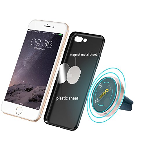 Car Mount Holder,Leeioo Mini Magnetic Car Air Vent Mount With Adjustable 360 Rotating for Smartphone (Rose Golden)