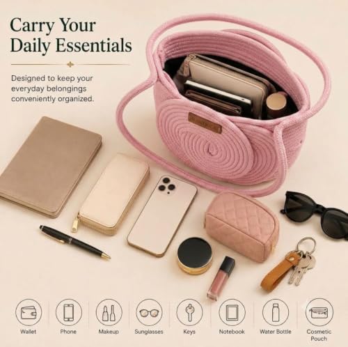 Image of Handbag for Women | Handmade Natural Cane & Dry Grass Tote Bag | Stylish Shoulder Bag for Women | Ladies Purse for Office, Travel & Daily Use | Gift for Women
