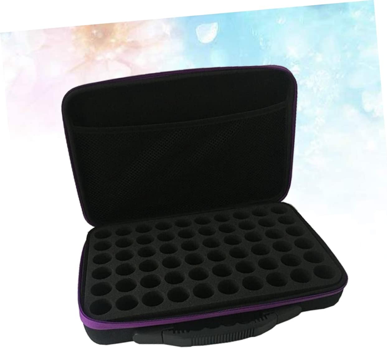 Portable Essential Oil Storage Organizer Case Bottle Capacity for Bottles Shockproof Travel Holder for Aromatherapy Purple Design