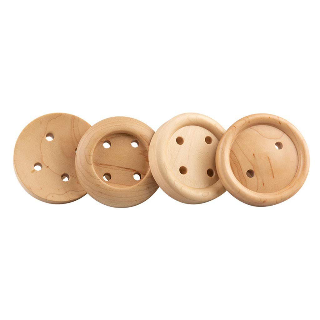 DXTFDHB Heavy Duty Wood Hooks, Wooden Wall Hooks for Robe, Coat, Towel, Keys, Bags - 4 Pack