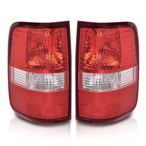 G-PLUS Tail Lights Lamp w/o Bulbs Compatible with Ford F150 King Ranch, Lariat, XL 2004 2005 2006 Rear Brake Lamps Assembly,5L3Z13404CA, 6L3Z13404BA,luces traseras faros traseros Red Lens LH