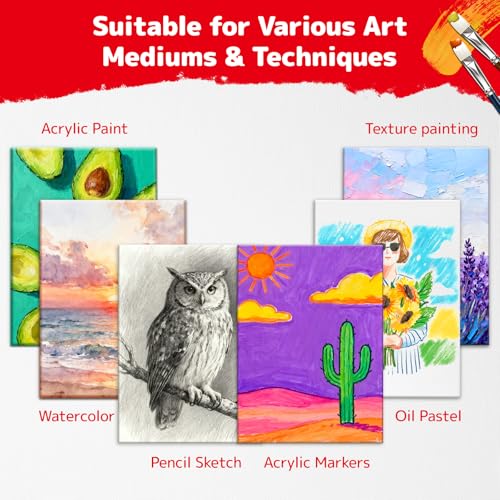 Image of 32 Pack 12x16 inch Large Flat Canvas Boards for Painting | Gesso Primed Acid-Free 100% Cotton Paint Canvas Panels for Acrylics Oil Watercolor Tempera